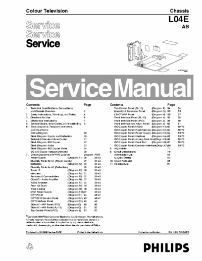 philips L04E AB Service Manual Colour Television - (21.146Kb) pag. 91